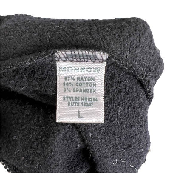 Monrow Women's Jogger Pants Black Loose Tapered Rayon Cotton High Rise Size L - Picture 9 of 9